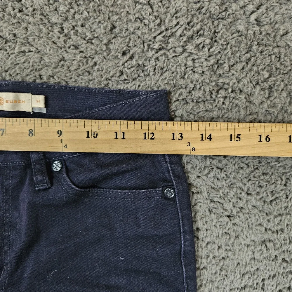 Tory Burch Super Skinny Ankle Hi Rise Pants Women 24 Blue‎ Dark Wash Jeans